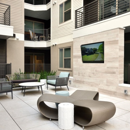 Your new favorite social area outdoor seating area in a courtyard